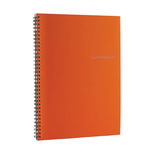 Image of myPAPERCLIP NeoWiro B5 Spiral Ruled Notebook | 160 Pages, 80 GSM, 250 GSM Soft Cover, B5 (6.93 x 9.84 in) | Wiro Bound | Orange