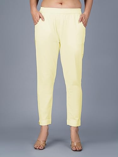 Image of Regular Fit Fully Elastic Waist Ankle Length Premium Cotton Casual Trouser Pant (Combo Pack of 2)