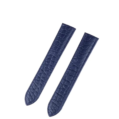Bracelet de rechange en cuir de Crocodile bleu 20mm sur mesure pour montre Cartier