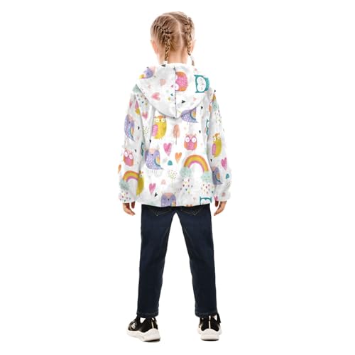 OTVEE Cute Cartoon Owls Animals Kids Hoodie Jacket Fall Spring Full Zip Warm Outwear Coat4