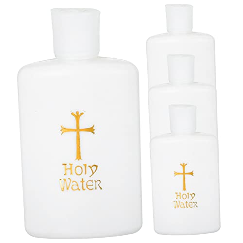 JECOMPRIS 4piezas Botellas De Agua Cruz Dorada Contenedores Religiosos Para Bautismos Decoración y Uso Diario
