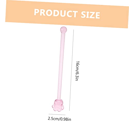 Cabilock 2Pcs Cute Glass Stir Sticks for Cocktails and Drinks Beverage Stirring Rods for Coffee Juices Desserts Adorable Long Handle Design