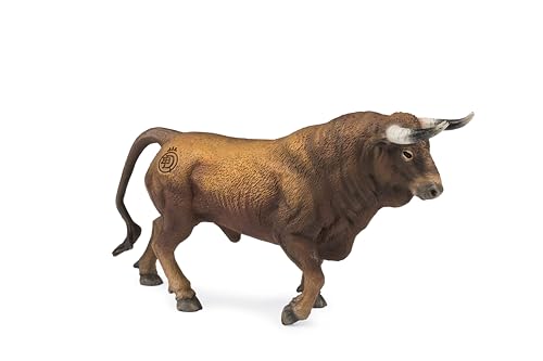 Deqube - Toro Bravo Colorado Trotando - Figura Coleccionable Pintada a Mano - Tamaño 15x8x4 cm - Modelo (90110005)