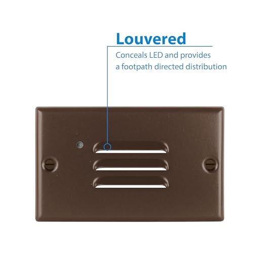 Image of NICOR Lighting STP2 Horizontal Louvered Oil-Rubbed Bronze LED Step Light with Photocell (STP2L120HOBPC)