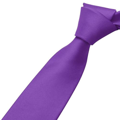 Image of KOOELLE Men's Ties Solid Pure Color Plain Neckties Formal Black Ties For Men
