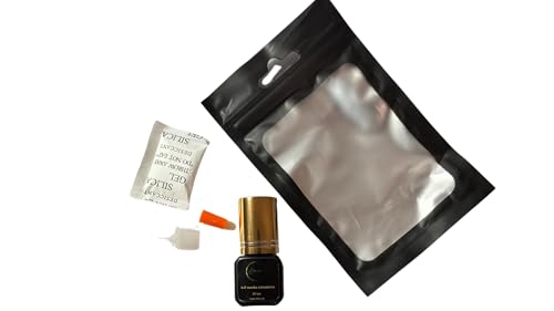 Beeari Eyelash PRO Glue | Professionelles Wimpernkleber, 6-8 Wochen Halt, 0,3sec. SOFORTIGE Trocknungszeit, Schwarz | Ideale Temperatur 18-24 grad 30%-75% Luftfeuchtigkeit