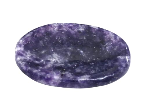 Image of Amazing Gemstone Lepidolite Worry Stone Crystals and Healing Stones - Worry Stones for Stress Relief Gifts - Piedra Crystal Fidget for Meditation, Calming, Relaxation -