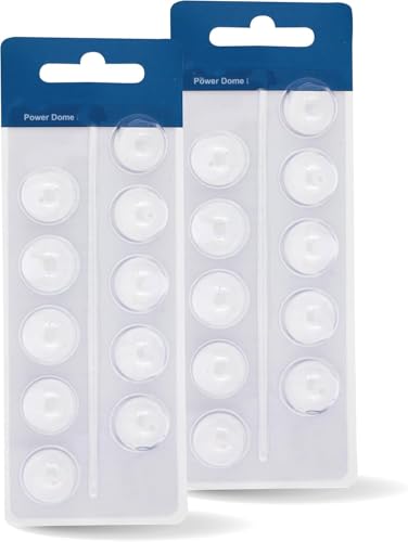 Power Domes 10mm Double Vent Hearing Aid for Oticon Replacements, Oticon Minifit Double Vent Bass Domes, 2 Pack of 10 Each (Total 20Pcs)