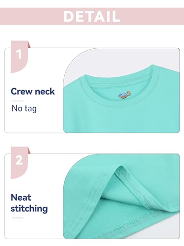 Image of 5 Pack Girls Long Sleeve Shirts Soft Cotton T-Shirts Toddlers' Tagless Tees | Classic Clothes for 18M-14Y, Cozy, Breathable & Smooth, Double-Stitched Seams, Great for Layering Under Tops or Daily Wear