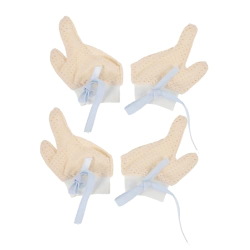 Totority 2 Pairs Baby Anti-Sucking Gloves for Thumb Suckers Soft Infant Mittens with Protective Thumb Guards Newborn Sucking Prevention Baby Supplies for Infant Care