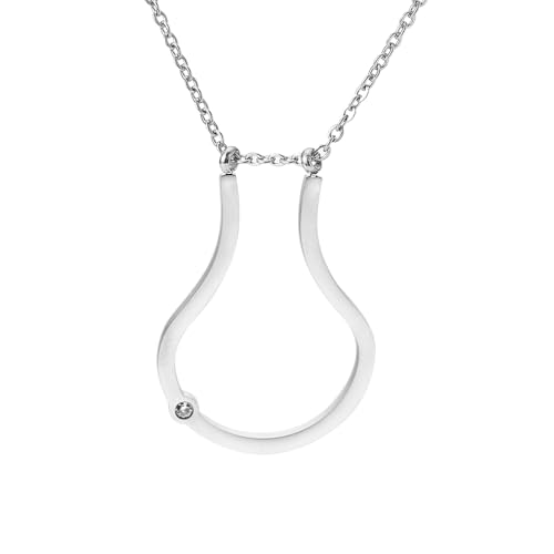 Minimalist 14K Gold Ring Holder Necklace Engagement...