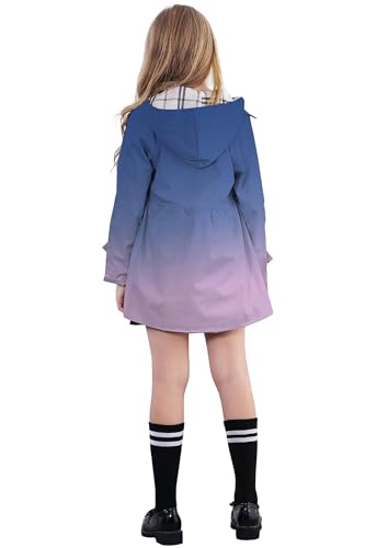 Image of Betusline Girl's Single Breasted Trench Coat Hooded Dress Coat Outerwear, 2-14 Years