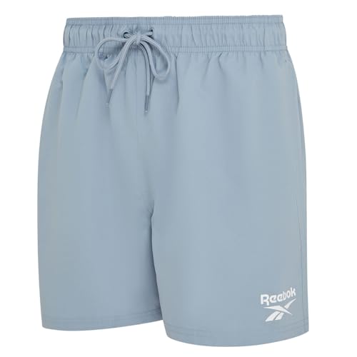 Reebok Yale Mens Swimming Shorts | Lightweight and Breathable Polyester Quick Dry Shorts | Mens Swim Trunks for Swimming and Other Outdoor Activities, Upgrade Blue, L
