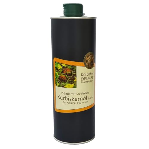Kürbishof DEIMEL Steiermark/Austria - 500 ml Dose Original Steirisches Kürbiskernöl g.g.A. - Jährlich prämiert
