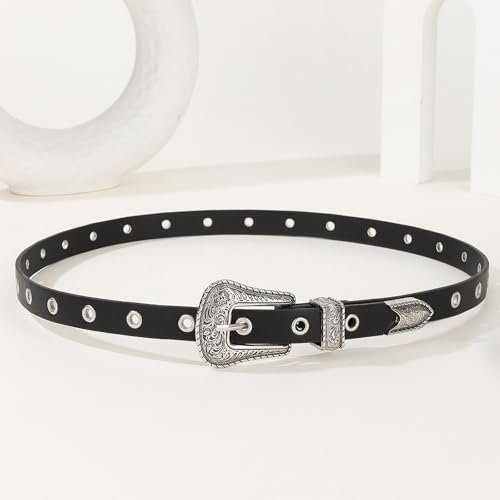 Fashion Rhinestones Belt Unisex Adjustable Waist Belt Punk Studs Accessory for Jeans3