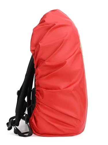 Image of New title - inchFur Jaden Superman Rain Cover For Backpacks with Pouch For Storage | Waterproof Dustproof Rain Cover Bag with Elastic Adjustable | Upto 50L (Red)
