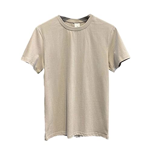 T-shirt ete homme coton respirant kaki anti transpiration col rond manches courtes L