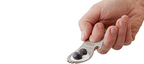 Crkt Eat'n Tool Outdoor Spork Multitool: Durable And Lightweight, For Camping, Hiking, Backpacking And Outdoors Activities, Silver, Carabiner 9100C #TOP3
