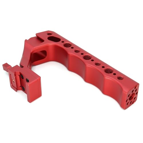 Image of NATO Top Handle, Quick Release NATO Grip with 4 Cold Shoe Adapters for DSLR Camera Cage, Universal Top Handle with 3 /8-16 and 1 /4-20 Thread Holes (Red)