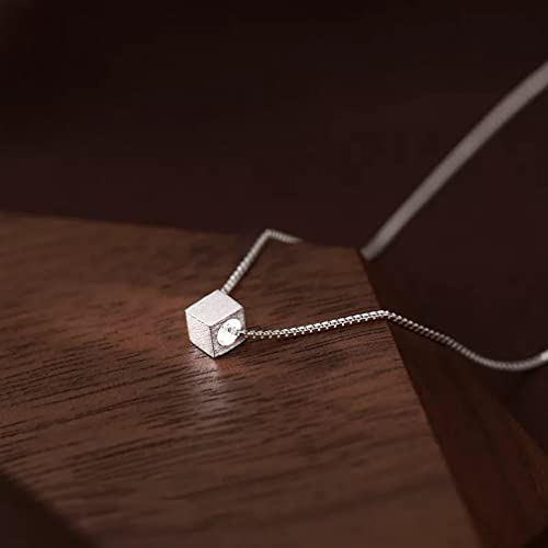 Collier argent 925 anti-noircissement avec chaîne de clavicule courte qui ne s'emmêle pas