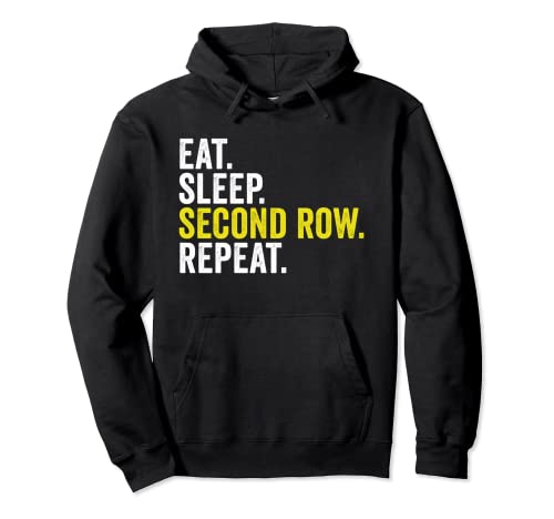 Eat Sleep Second Row Repeat Funny Rugby Pullover Hoodie