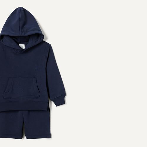 Image of Amazon Essentials Boys and Toddlers' French Terry Hoodie and Shorts Set with Kangaroo Pocket