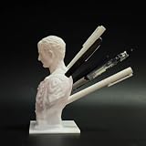LuckyVin 1PC 3D PRINTED Julius Caesar, Desk Pen Holder, Plant Based PLA Plastic, Creative Furniture Decoration Birthday Gift, Office School Supplies,White