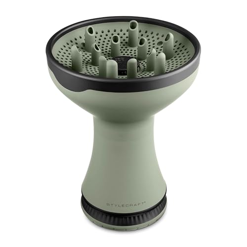Stylecraft Sage Collection Diffuser Hair Dryer for Curly Hair, Ion Generator for Frizz-Free Curls
