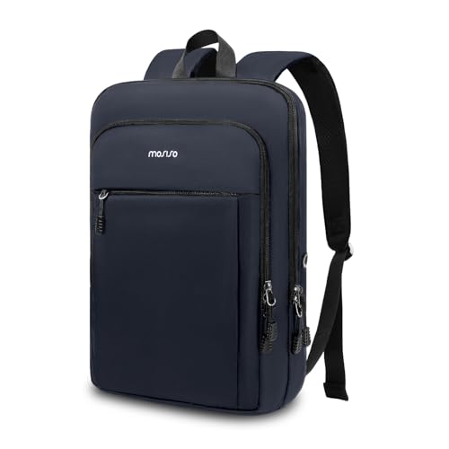 MOSISO 15,6 Pollici Zaino per Laptop da Uomo, Sottile, Leggero e Compatto, per Universita, Lavoro, Ufficio, Viaggi, Borsa Impermeabile per Laptop, Zaino Casual con Tracolla, Navy Blu