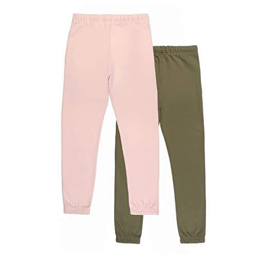 Image of Alan Jones Clothing Girls Mid Rise Pack of 2 Joggers Track Pants | Side Pockets | Elastic Waist with Drawstring | Regular Fit