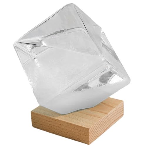 Cadeau original cube prédictions météo tempête boîte de verre lumineuse - 4