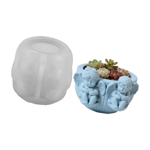 Arecobticy Figura de alas intrincadas de silicona flexible para decoración perfumada y regalo, figura angélica detallada