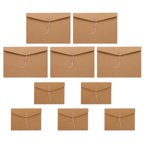 TOVINANNA Sobres de Archivo Horizontales Tipo Carpeta Vintage de Papel Kraft Natural, Tamaño A4 y A5, 10 Unidades para Oficina y Organización de Documentos Escolares