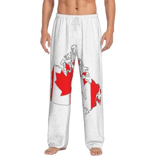 Pantalon de pyjama en polaire homme, le cadeau idéal imprimé carte du Canada