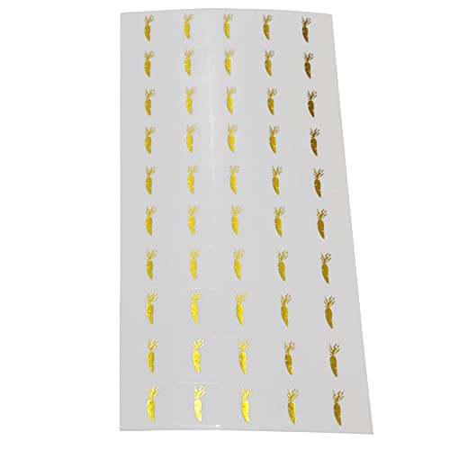 Carrot Food Choice Stickers for Place Cards- Meal Stickers (Clear with Gold Icon, Vegetarian) by Savor The Memories