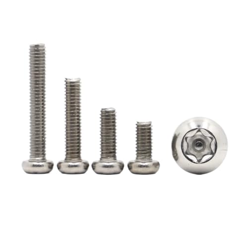 5-50 個 M2 M2.5 M3 M4 M5 M6 M8 A2 ステンレス鋼 6 ローブトルクスボタンヘッドとピン改ざん防止盗難防止セキュリティネジボルト(4mm,M2 50pcs)