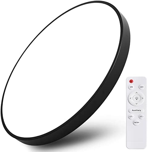 HOVENLA 24 Inch LED Flush Mount Ceiling Light, 48W 2800lm Bedroom Lights for Ceiling, 3000-6500K Dimmable Close to Ceiling Lights with Remote, Modern Light Fixtures Ceiling Mount for Living Room