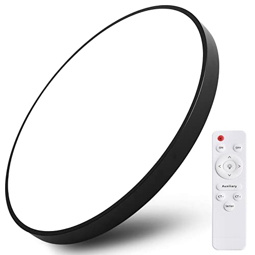 Hovenla 24 Inch Led Flush Mount Ceiling Light, 48W 2800Lm Bedroom Lights For Ceiling, 3000-6500K Dimmable Close To Ceiling Lights With Remote, Modern Light Fixtures Ceiling Mount For Living Room #TOP1