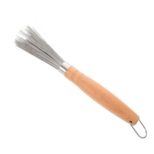 UTHCLO Ergonomic Handle Dish Brush Stainless Steel Pot Sink Scrubber Dishwasher Cleaner Cast Iron Steel Wool Brush