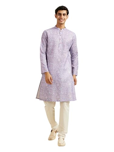 Image of DIWAS BY MANYAVAR Men's Cotton Blend Printed Kurta Set (2pcs)