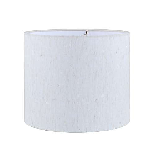 Aspen Creative 31619 Transitional Drum (Cylinder) Shaped Spider Construction Lamp Shade in Off White, 12" Wide (12" x 12" x 10")
