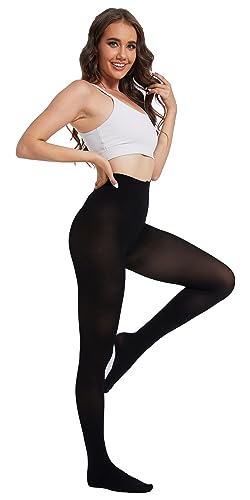 Image of HeyUU Women's 80D Ultra Soft Opaque Tights, High Waist Solid Color Footed Pantyhose with 29 Colors
