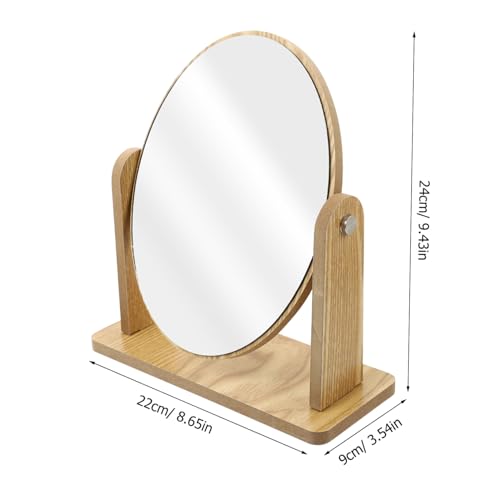 Miroir de maquillage pivotant en bois ovale pour coiffeuse de chambre