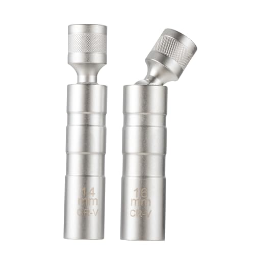 PETCHOR 14mm & 16mm Magnetic Swivel Spark Plug Socket, 3/8