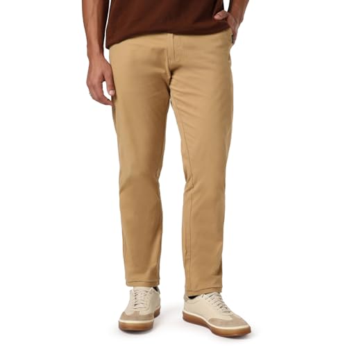 Image of Urbano Fashion Men's Straight Fit Mid Rise Cotton Casual Chinos Trousers Stretch
