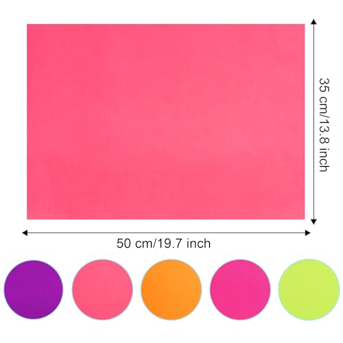 Image of Larcenciel Fluorescent Tissue Paper Gift Wrap - 50 Sheets for Gift Bags, Packaging, Crafts - Multicolor Neon Art for Birthday, Wedding, Holiday, Christmas, Fall Harvest Party Decor - 20x14in