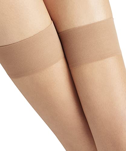 Image of FALKE Women's Shelina 12 Denier Anklets, Crew Length, Light Shine, Casual or Dress, Ultra-Sheer Transparent, Nylon, Beige (Sun 4299), 5-7.5, 1 Pair