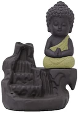 Sharvgun X7AB - Ceramic Censer Holder, Little Monk, backflow Cone Holder, Incense Burner, Decoration