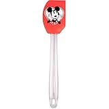 Disney Mickey Mouse Silicone Spatula - Cute Ear Design with Stripes and Clear Handle - 11 in