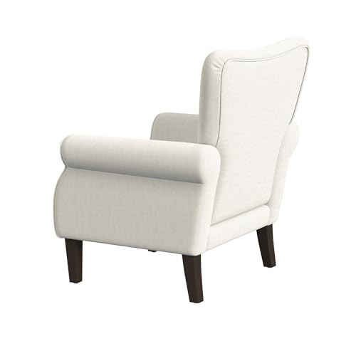 Image of Spatial Order Rolled Arm Wingback Accent Chair - Cream